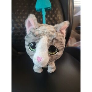 2018 FurReal Walkalot "Big Wags" Gray Cat Kitty Kitten With Leash